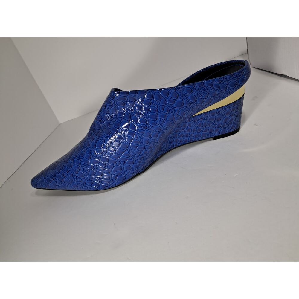 Women's Blue Crocodile Mules Poyoior Shoes Size Eu41 us10 - Picture 4 of 6
